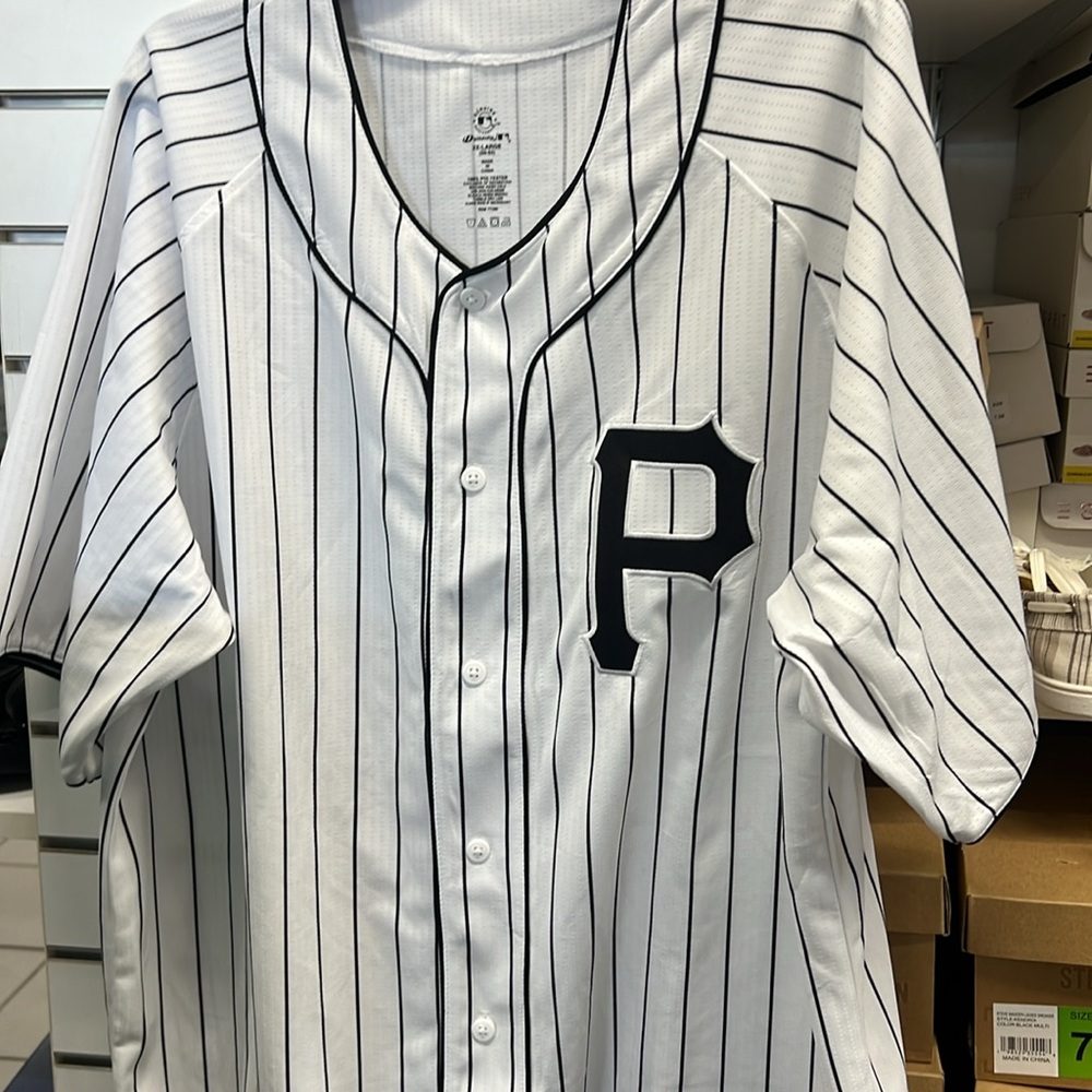 Men’s  Pittsburgh Pirates Striped Baseball Jersey Logo